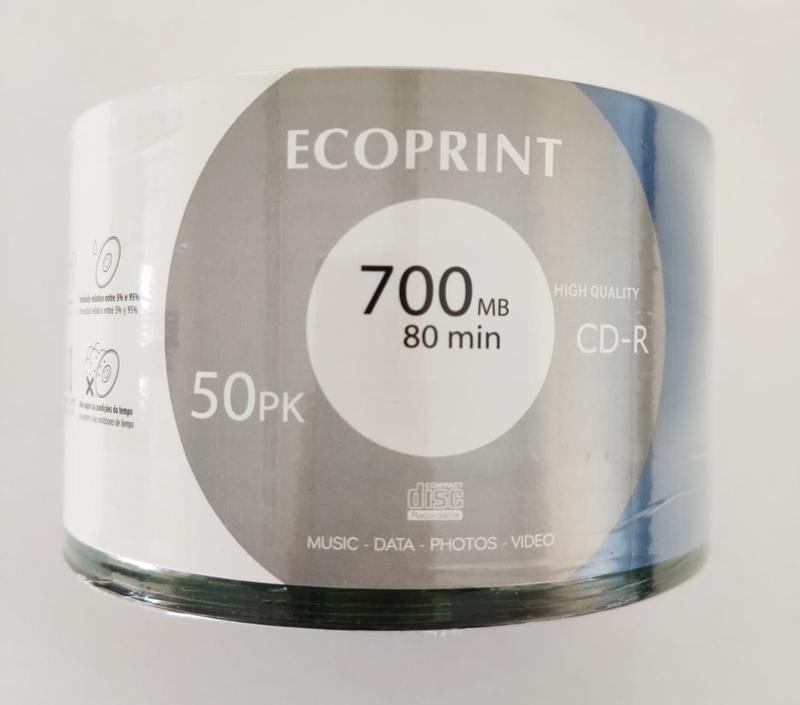 CD-R Virgem Ecoprint 700mb com Logo - 50 unidades - CD Virgem